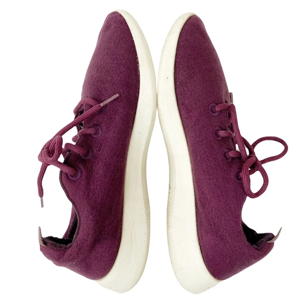 Allbirds Men’s Wool Runners Size M10 D520 Burgundy/White Renewable Materials